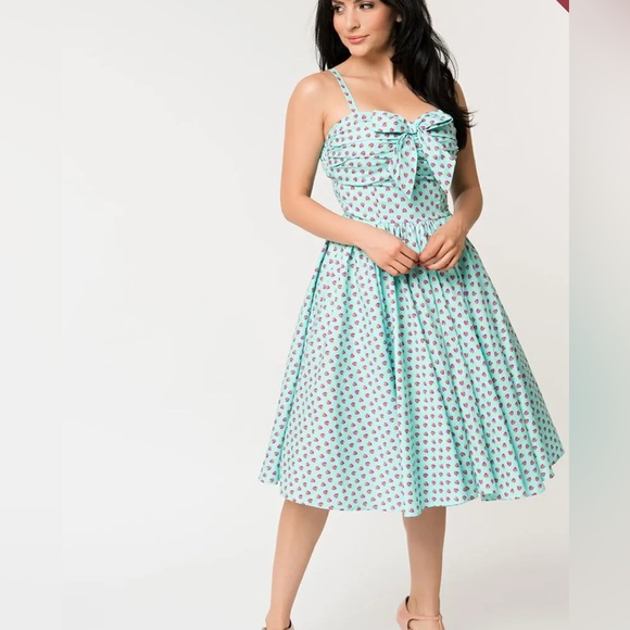 Unique Vintage Dresses & Skirts - Like New Strawberry Swing Dress- SOLD OUT EVERYWHERE